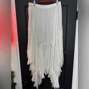 Free People “One Clover” White Skirt Size Large